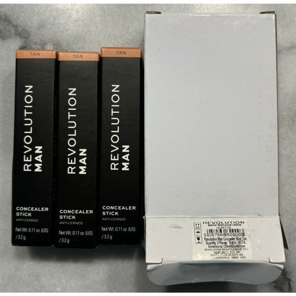 Revolution Man Concealer Stick Tan Lot of 3 - Picture 1 of 2